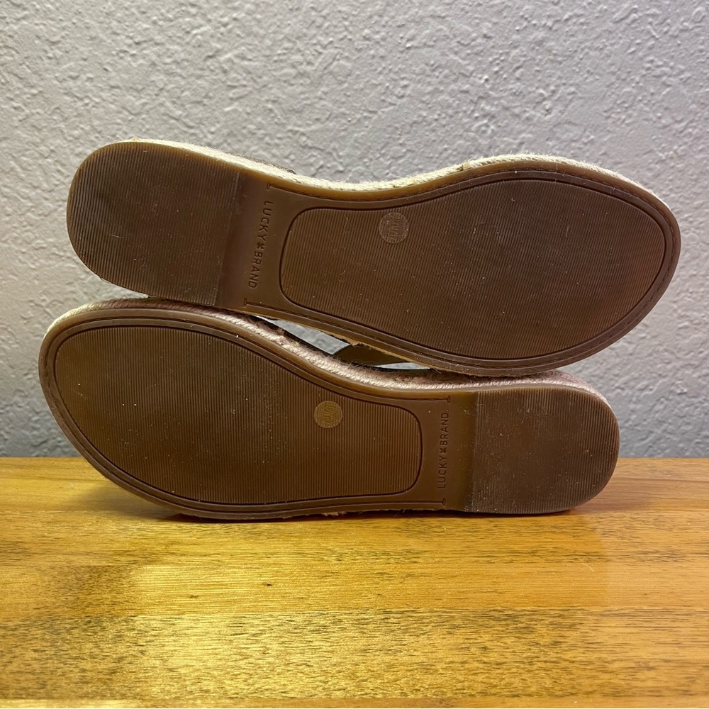 Women’s Taupe Cross-Strap Sandals with Espadrille Sole - Picture 12 of 12